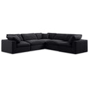Meridian Comfy Black Velvet Modular Sectional IMAGE 1