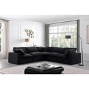  Manufacturer Color_Black -- Comfy 119" Black Velvet Upholstered 5 pc Modular Sectional IMAGE 2