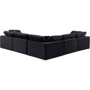  Manufacturer Color_Black -- Comfy 119" Black Velvet Upholstered 5 pc Modular Sectional IMAGE 3
