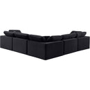 Meridian Comfy Black Velvet Modular Sectional IMAGE 3