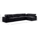  Manufacturer Color_Black -- Comfy 158" Black Velvet Upholstered 5 pc Modular Sectional IMAGE 15