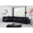  Manufacturer Color_Black -- Comfy 158" Black Velvet Upholstered 5 pc Modular Sectional IMAGE 3
