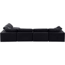  Manufacturer Color_Black -- Comfy 158" Black Velvet Upholstered 5 pc Modular Sectional IMAGE 5