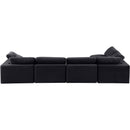  Manufacturer Color_Black -- Comfy 158" Black Velvet Upholstered 5 pc Modular Sectional IMAGE 6