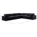  Manufacturer Color_Black -- Comfy 158" Black Velvet Upholstered 6 pc Modular Sectional IMAGE 10