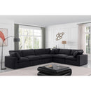  Manufacturer Color_Black -- Comfy 158" Black Velvet Upholstered 6 pc Modular Sectional IMAGE 2
