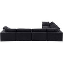  Manufacturer Color_Black -- Comfy 158" Black Velvet Upholstered 6 pc Modular Sectional IMAGE 3