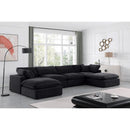  Manufacturer Color_Black -- Comfy 158" Black Velvet Upholstered 6 pc Modular Sectional IMAGE 2
