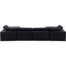  Manufacturer Color_Black -- Comfy 158" Black Velvet Upholstered 6 pc Modular Sectional IMAGE 3