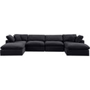  Manufacturer Color_Black -- Comfy 158" Black Velvet Upholstered 6 pc Modular Sectional IMAGE 5