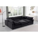  Manufacturer Color_Black -- Comfy 119" Black Velvet Upholstered 6 pc Modular Sectional IMAGE 2