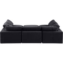  Manufacturer Color_Black -- Comfy 119" Black Velvet Upholstered 6 pc Modular Sectional IMAGE 3