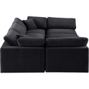  Manufacturer Color_Black -- Comfy 119" Black Velvet Upholstered 6 pc Modular Sectional IMAGE 4