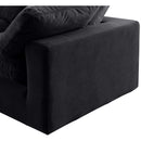  Manufacturer Color_Black -- Comfy 119" Black Velvet Upholstered 6 pc Modular Sectional IMAGE 7