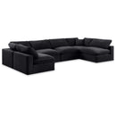 Meridian Comfy Black Velvet Modular Sectional IMAGE 1