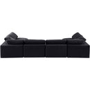  Manufacturer Color_Black -- Comfy 158" Black Velvet Upholstered 6 pc Modular Sectional IMAGE 3