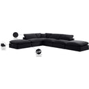  Manufacturer Color_Black -- Comfy 157" Black Velvet Upholstered 6 pc Modular Sectional IMAGE 11