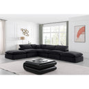  Manufacturer Color_Black -- Comfy 157" Black Velvet Upholstered 6 pc Modular Sectional IMAGE 2