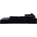 Manufacturer Color_Black -- Comfy 157" Black Velvet Upholstered 6 pc Modular Sectional IMAGE 3