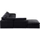  Manufacturer Color_Black -- Comfy 157" Black Velvet Upholstered 6 pc Modular Sectional IMAGE 4