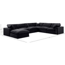  Manufacturer Color_Black -- Comfy 158" Black Velvet Upholstered 7 pc Modular Sectional IMAGE 10