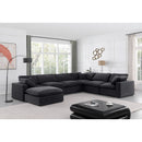  Manufacturer Color_Black -- Comfy 158" Black Velvet Upholstered 7 pc Modular Sectional IMAGE 2