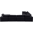  Manufacturer Color_Black -- Comfy 158" Black Velvet Upholstered 7 pc Modular Sectional IMAGE 3