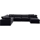  Manufacturer Color_Black -- Comfy 158" Black Velvet Upholstered 7 pc Modular Sectional IMAGE 5