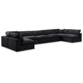  Manufacturer Color_Black -- Comfy 197" Black Velvet Upholstered 7 pc Modular Sectional IMAGE 1