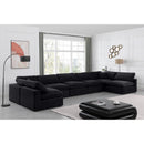  Manufacturer Color_Black -- Comfy 197" Black Velvet Upholstered 7 pc Modular Sectional IMAGE 2