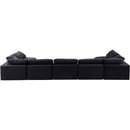  Manufacturer Color_Black -- Comfy 197" Black Velvet Upholstered 7 pc Modular Sectional IMAGE 3