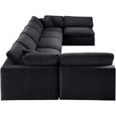  Manufacturer Color_Black -- Comfy 197" Black Velvet Upholstered 7 pc Modular Sectional IMAGE 4