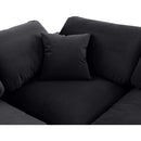  Manufacturer Color_Black -- Comfy 197" Black Velvet Upholstered 7 pc Modular Sectional IMAGE 8