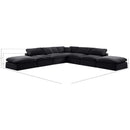 Manufacturer Color_Black -- Comfy 157" Black Velvet Upholstered 7 pc Modular Sectional IMAGE 10