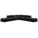  Manufacturer Color_Black -- Comfy 157" Black Velvet Upholstered 7 pc Modular Sectional IMAGE 1