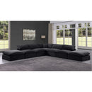  Manufacturer Color_Black -- Comfy 157" Black Velvet Upholstered 7 pc Modular Sectional IMAGE 2