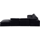  Manufacturer Color_Black -- Comfy 157" Black Velvet Upholstered 7 pc Modular Sectional IMAGE 3