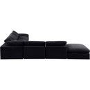  Manufacturer Color_Black -- Comfy 157" Black Velvet Upholstered 7 pc Modular Sectional IMAGE 4