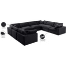  Manufacturer Color_Black -- Comfy 158" Black Velvet Upholstered 8 pc Modular Sectional IMAGE 11
