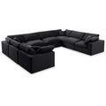  Manufacturer Color_Black -- Comfy 158" Black Velvet Upholstered 8 pc Modular Sectional IMAGE 1