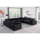  Manufacturer Color_Black -- Comfy 158" Black Velvet Upholstered 8 pc Modular Sectional IMAGE 2