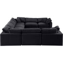  Manufacturer Color_Black -- Comfy 158" Black Velvet Upholstered 8 pc Modular Sectional IMAGE 4