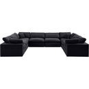  Manufacturer Color_Black -- Comfy 158" Black Velvet Upholstered 8 pc Modular Sectional IMAGE 5