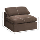  Manufacturer Color_Brown -- Comfy Brown Velvet Upholstered Modular Armless Chair IMAGE 10