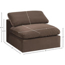 Meridian Comfy Brown Velvet Modular Armless Chair IMAGE 10