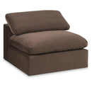  Manufacturer Color_Brown -- Comfy Brown Velvet Upholstered Modular Armless Chair IMAGE 1