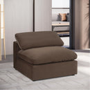  Manufacturer Color_Brown -- Comfy Brown Velvet Upholstered Modular Armless Chair IMAGE 2