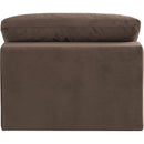  Manufacturer Color_Brown -- Comfy Brown Velvet Upholstered Modular Armless Chair IMAGE 3