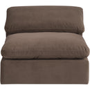  Manufacturer Color_Brown -- Comfy Brown Velvet Upholstered Modular Armless Chair IMAGE 4