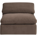 Meridian Comfy Brown Velvet Modular Armless Chair IMAGE 4